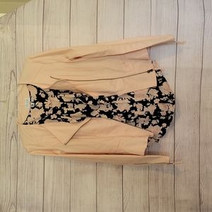 Elle Moto style pink denim zip front jacket w/bonus shirt - Size Med